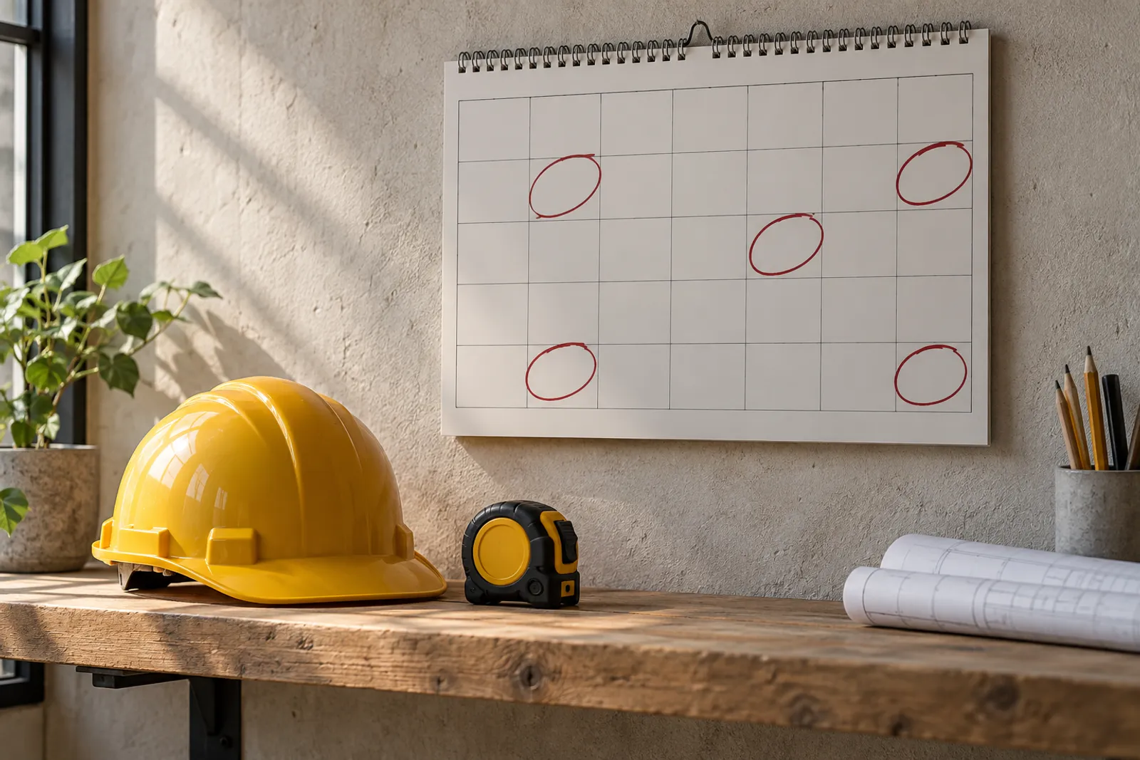 Planificarea termenului unei lucrări pe un calendar